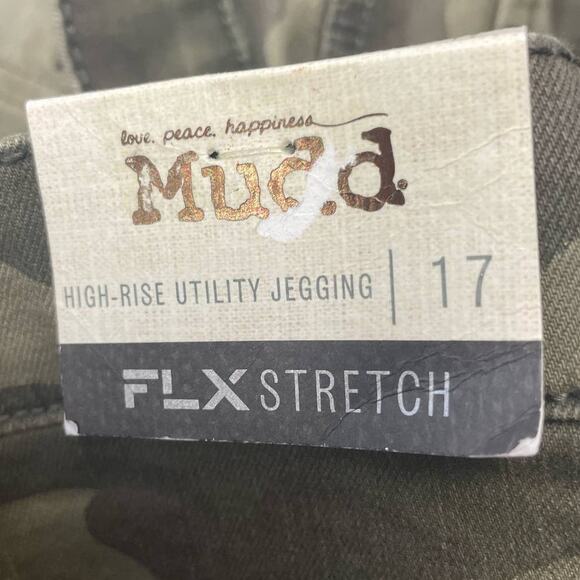 New NWT Mudd Juniors Size 17 Camouflage High Rise Utility Jegging Pants Pockets - Picture 6 of 7